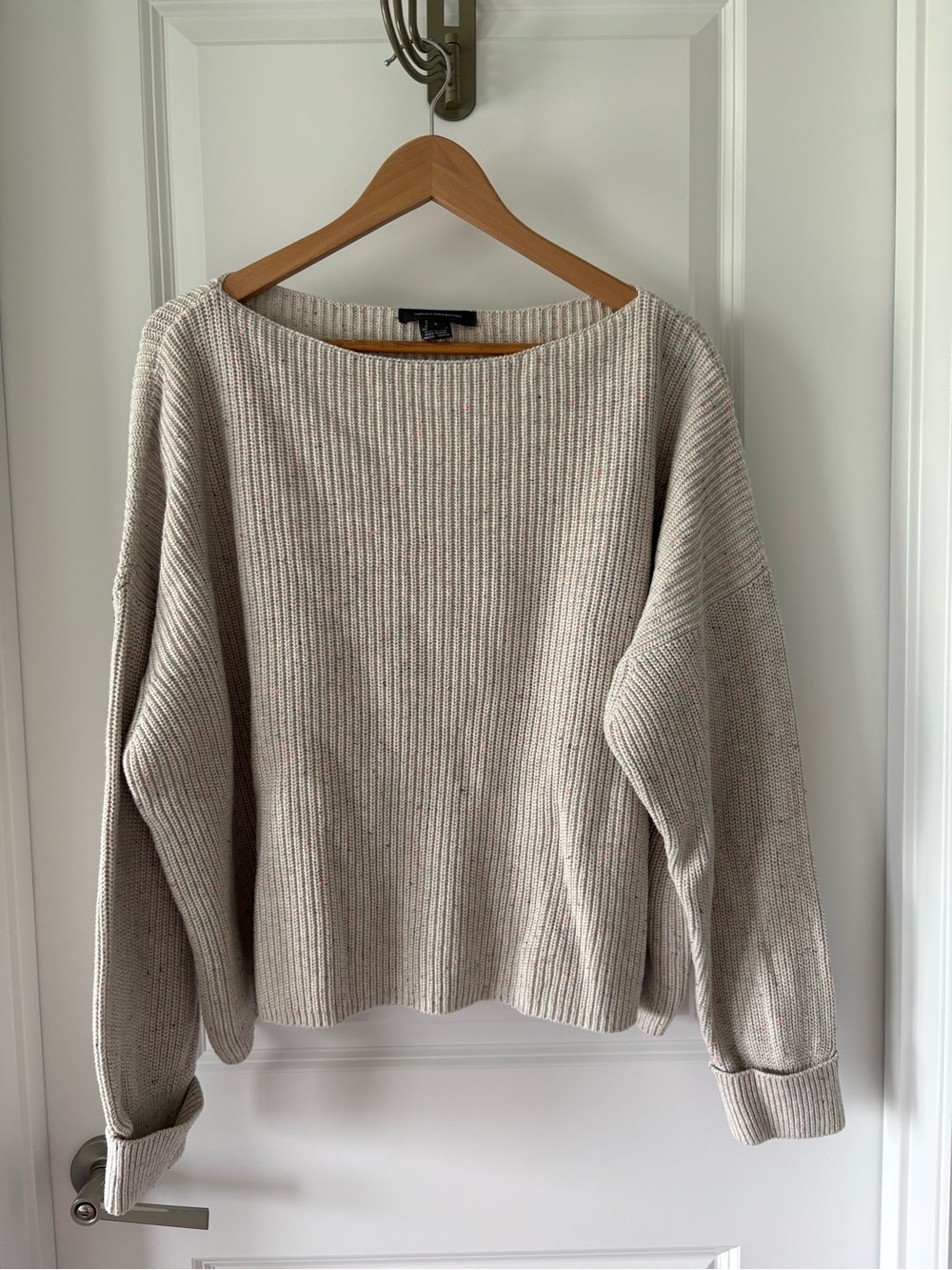 French Connection Oversized Speckled Cotton Sweater Size Large